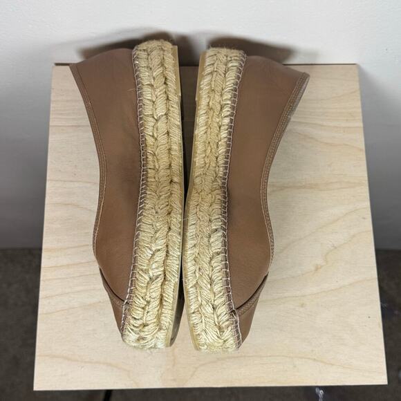 Viscata Barcelona Espadrille Flats Tan Leather Spain natural Jute Platform 40 - Picture 5 of 9